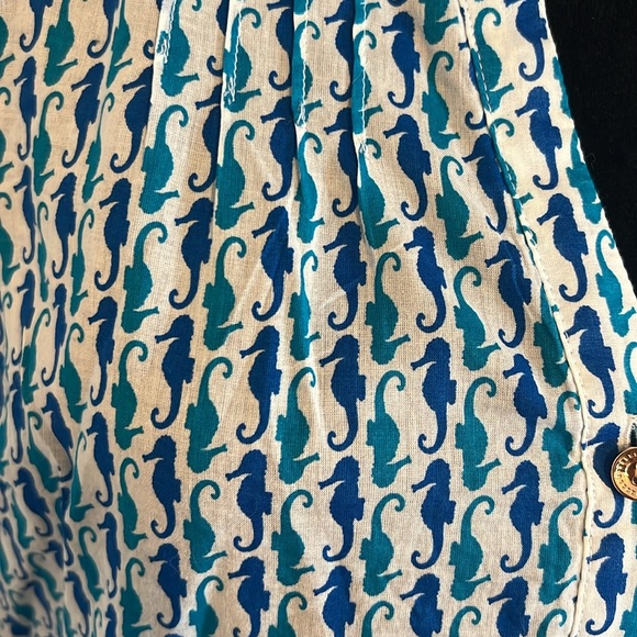 Talbots tonic 100% cotton seahorse print. Many details. Great fit - Picture 8 of 9
